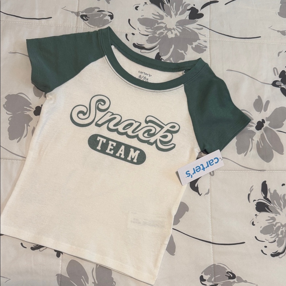 Carter's White and Green Snack Team Tee